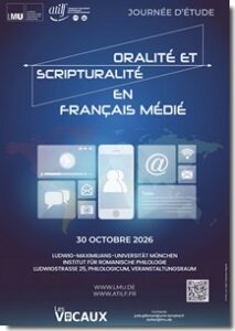 Affiche JE Oralité et scripturalité en français médié